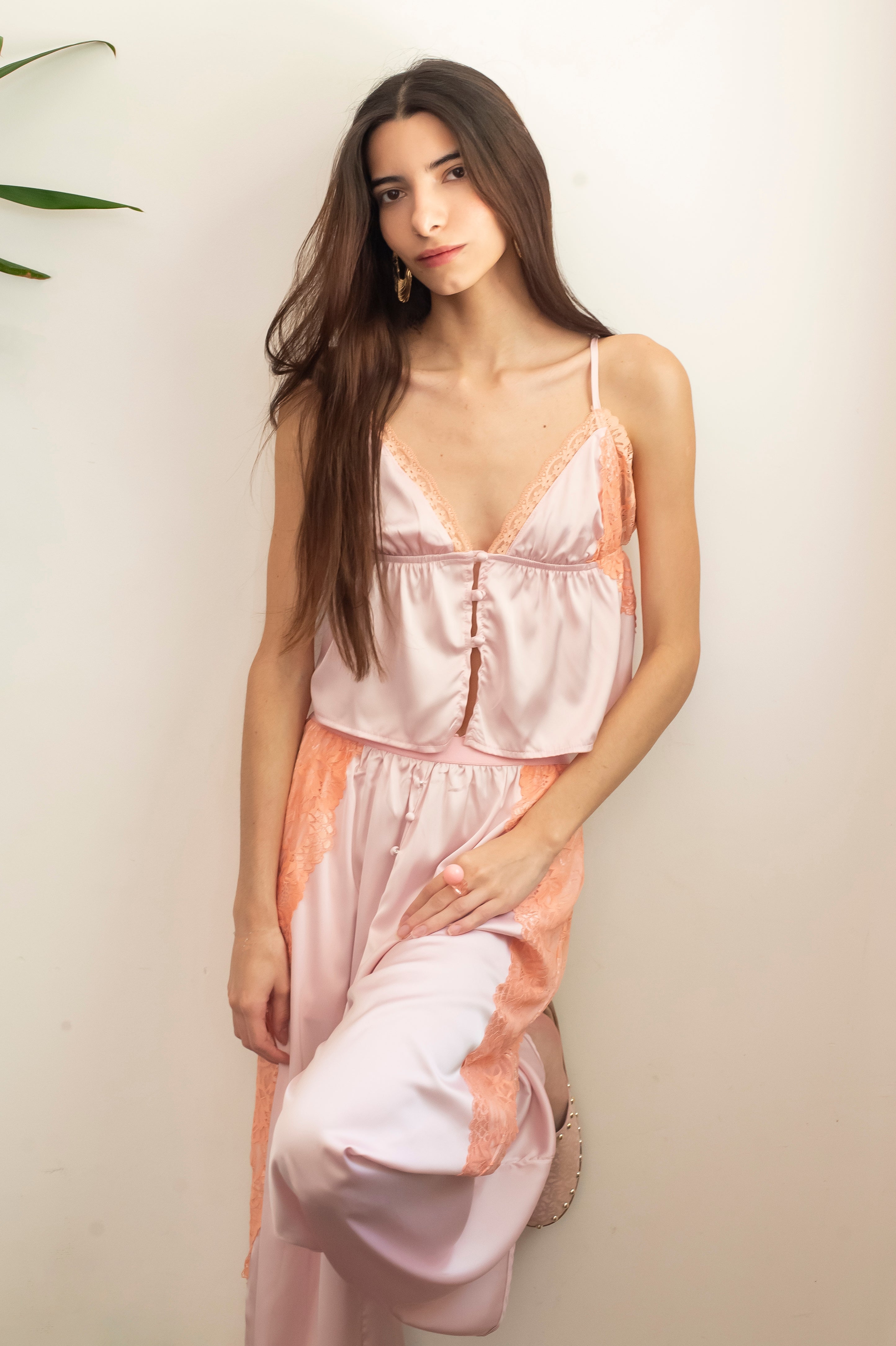 Set satinado rosa