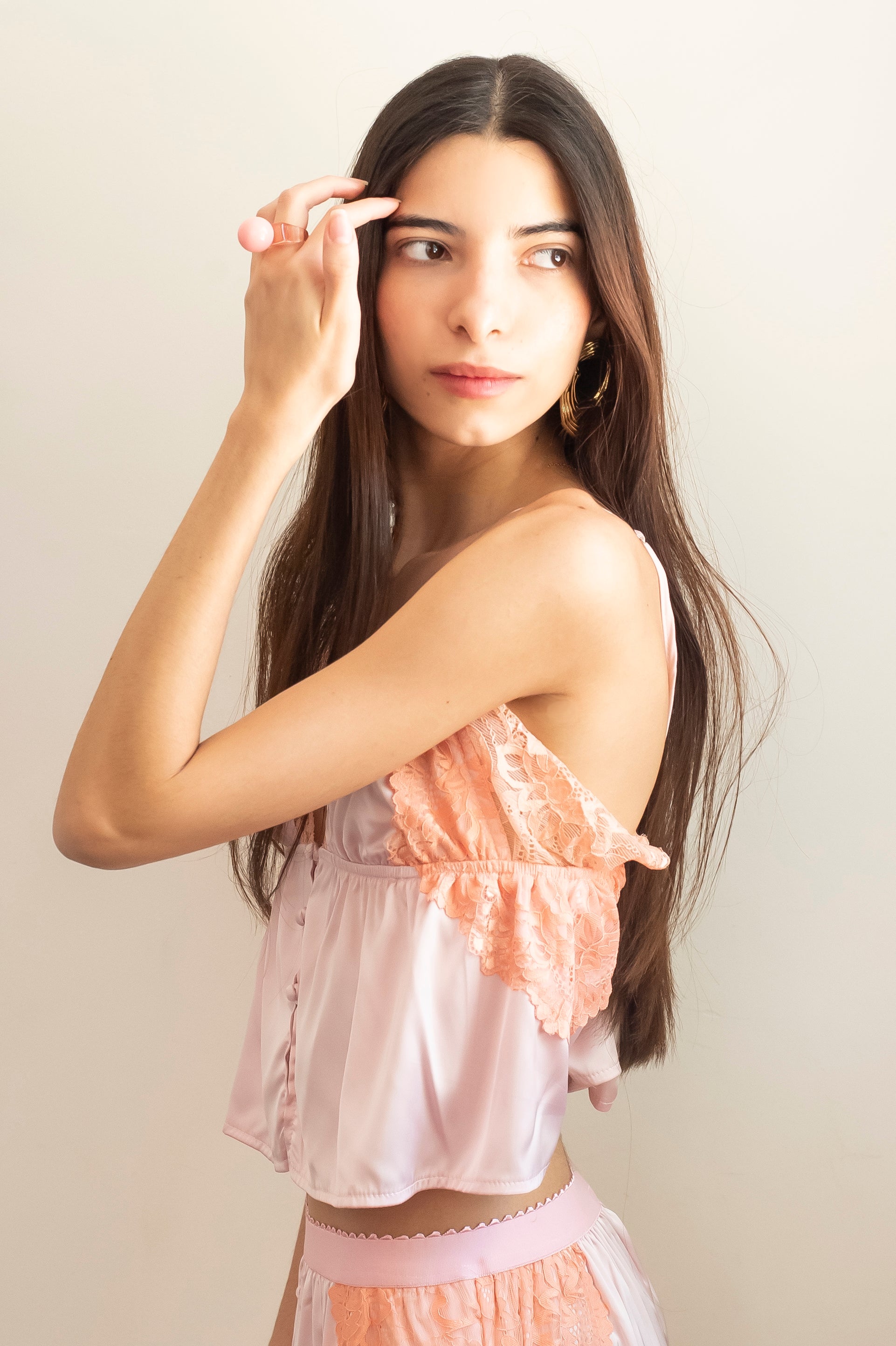 Set satinado rosa
