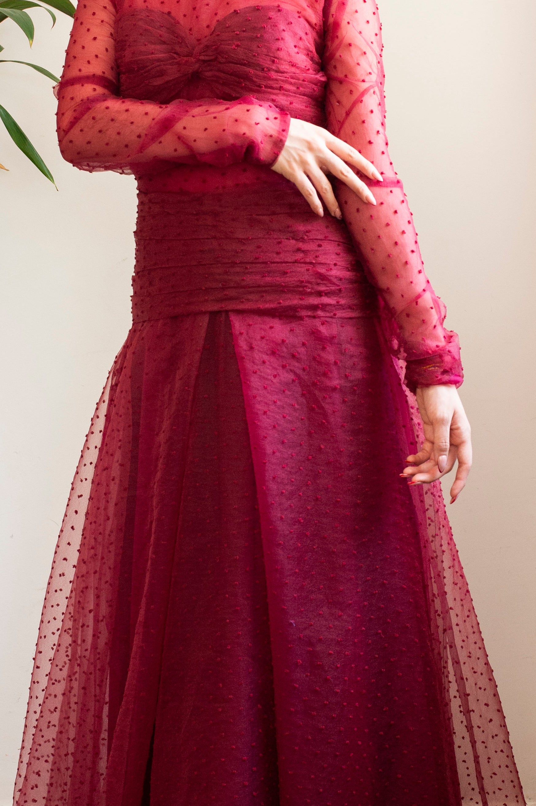 Vestido rojo manga larga