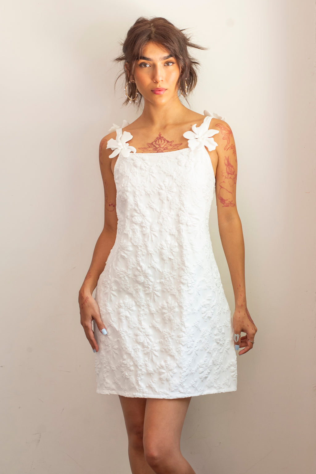 Vestido blanco con flores