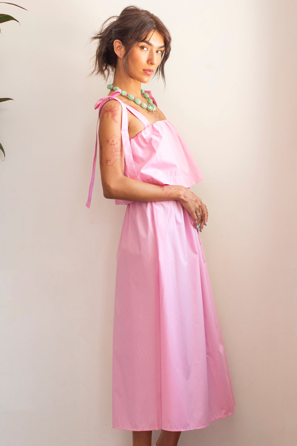 Vestido largo rosa