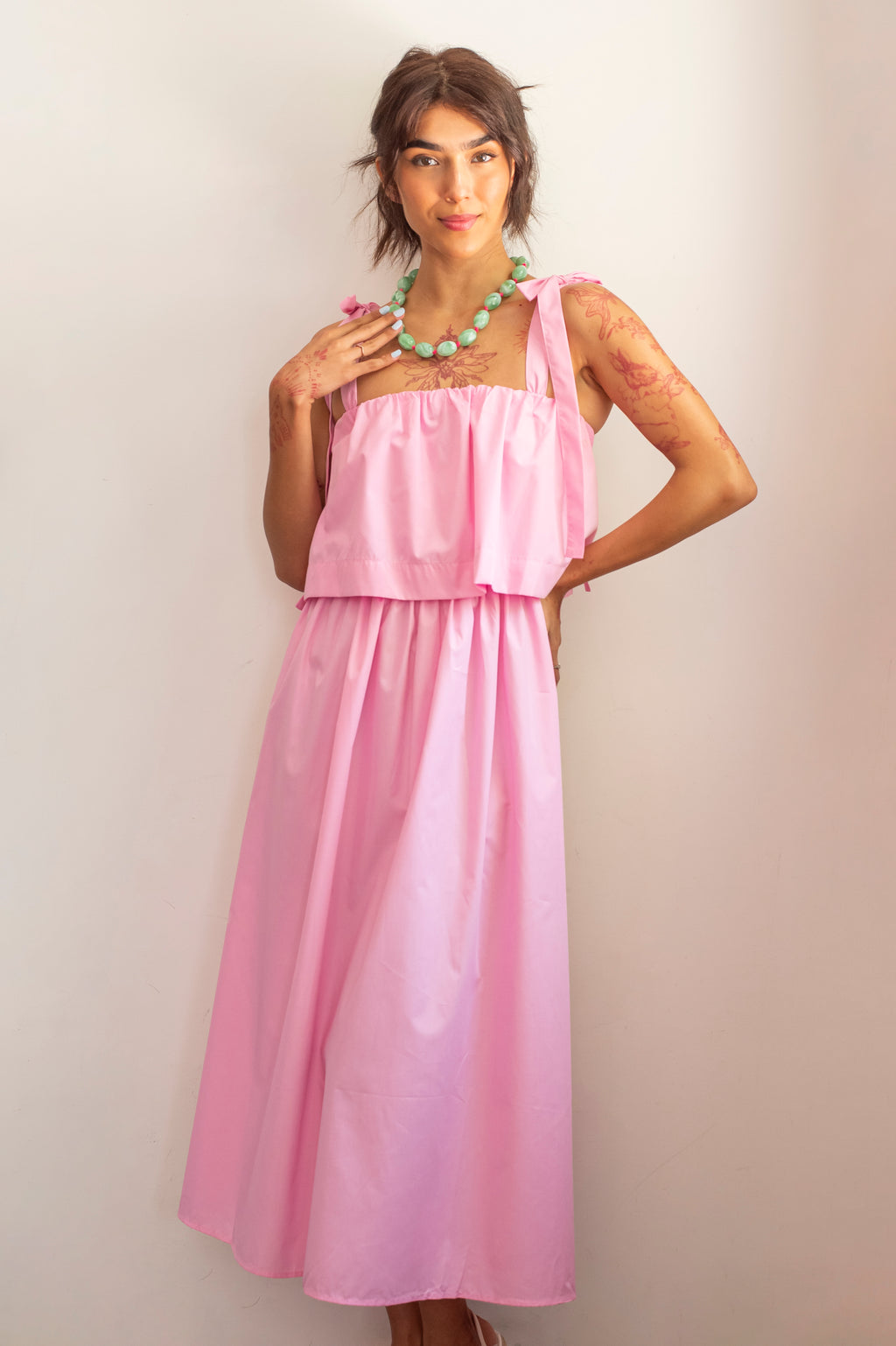 Vestido largo rosa
