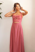 Vestido de lino con abertura