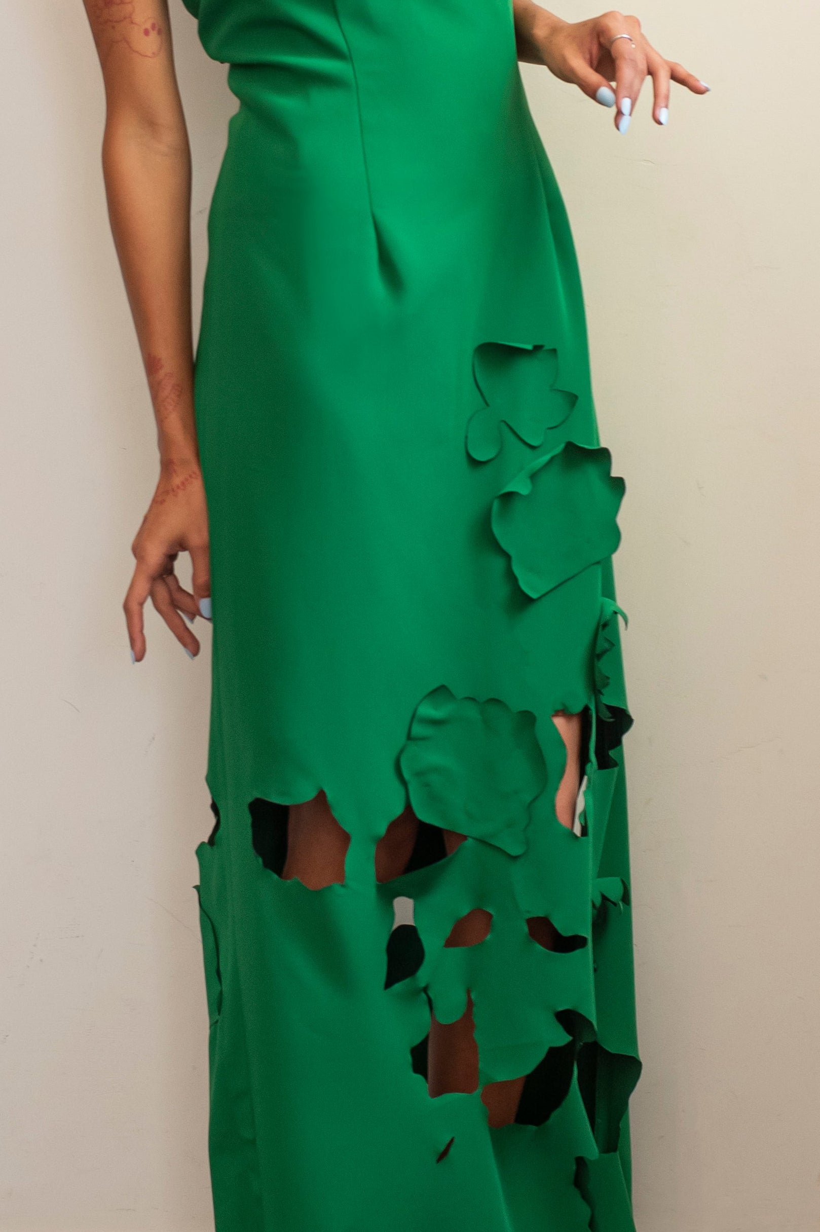 Vestido verde con flores